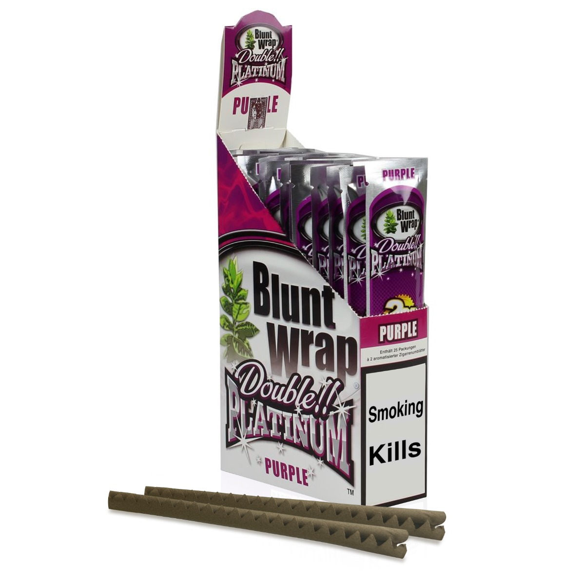 Blunt wrap double platinum - purple - pack of 2