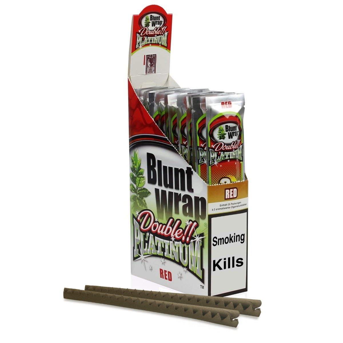Blunt wrap double platinum - Red (Previously strawberry kiwi) - pack of 2