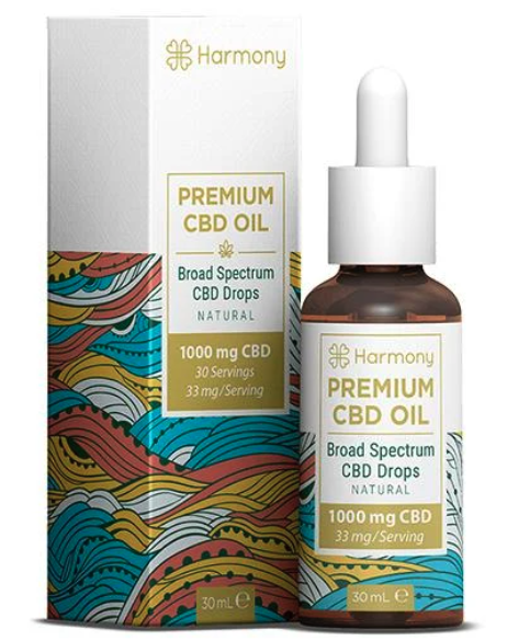 Harmony Premium CBD Oil Broad Spectrum CBD Drops Natural 30ml