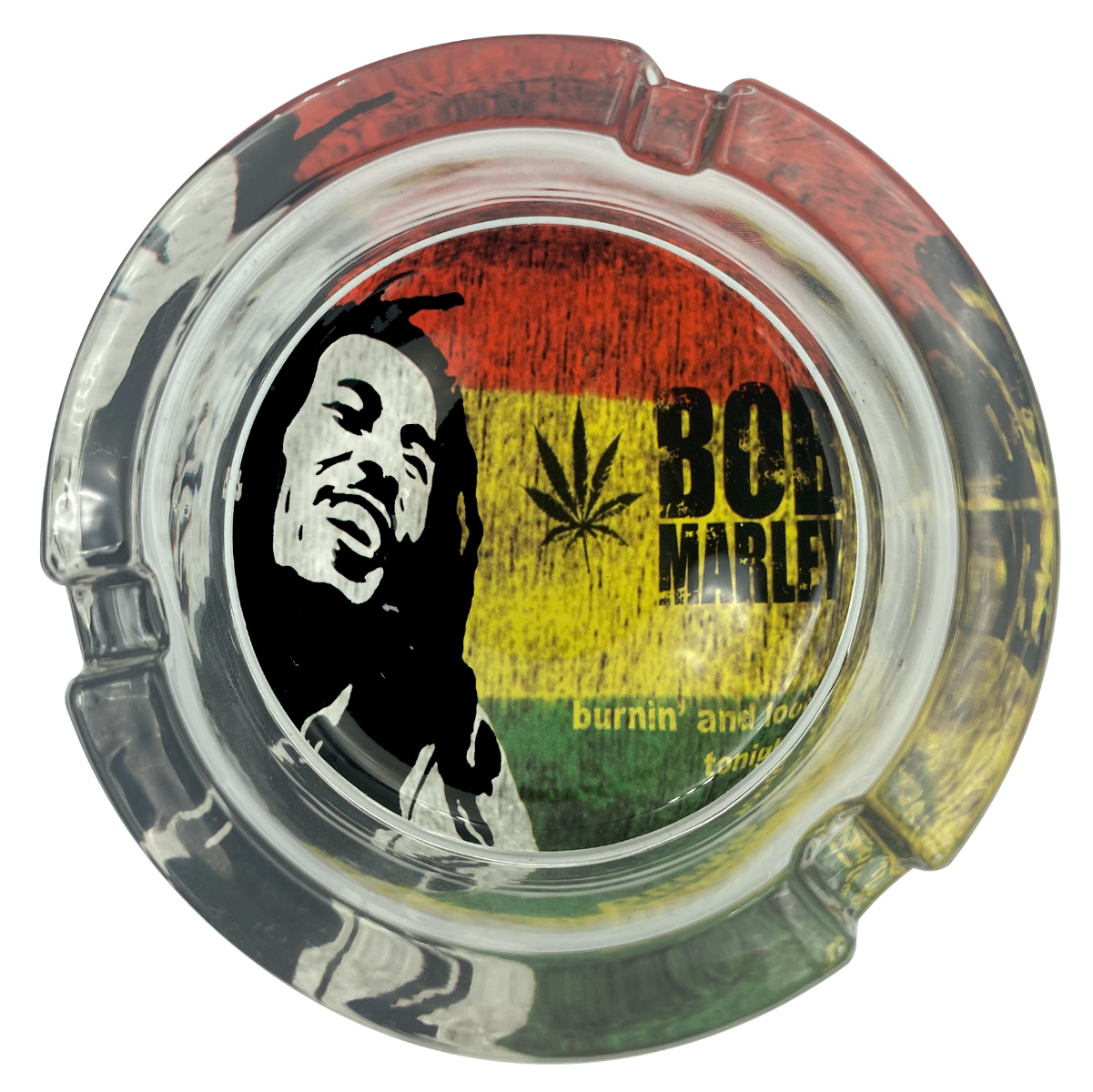 Bob Marley Round Glass Ashtray