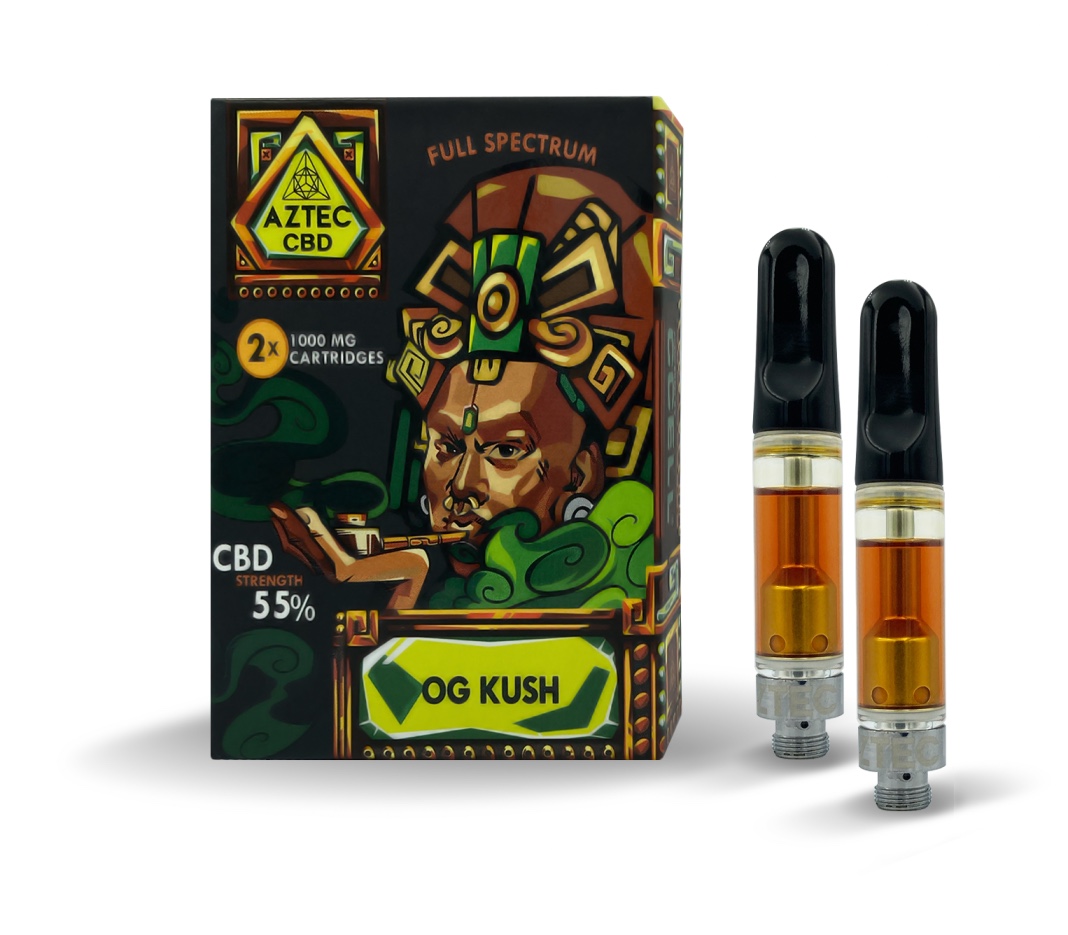 Aztec CBD Cartridge 55% CBD Full Spectrum 2-Pack 1000mg Aztec CBD Cartridge 55% CBD Full Spectrum 2-Pack 1000mg